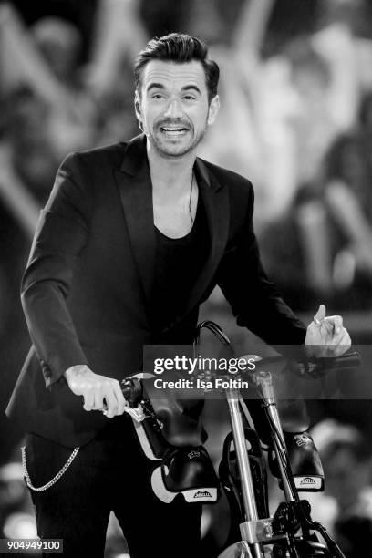 German singer and presenter Florian Silbereisen performs at the 'Schlagerchampions - Das grosse Fest der Besten' TV Show at Velodrom on January 13,...