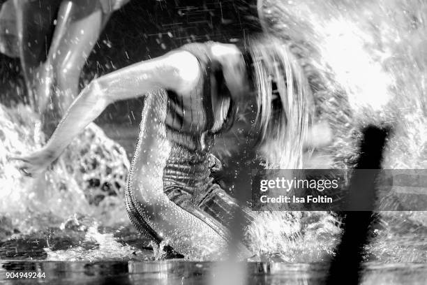 German singer Helene Fischer performs at the 'Schlagerchampions - Das grosse Fest der Besten' TV Show at Velodrom on January 13, 2018 in Berlin,...