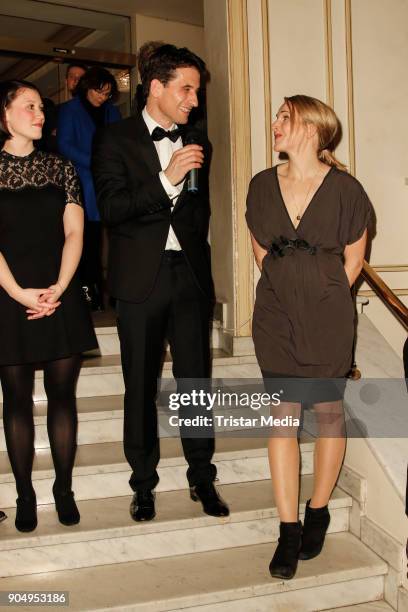 Oliver Mommsen and Tanja Wedhorn attend the 'Die Tanzstunde' premiere on January 14, 2018 in Berlin, Germany.