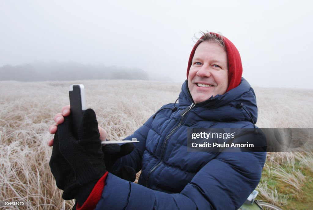 A tourist enjoying at Hoge Veluwe Park in Netherlands