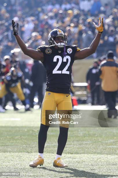 William Gay of the Pittsburgh Steelers reacts prior to the game against the Jacksonville Jaguars in the AFC Divisional Playoff game at Heinz Field on...