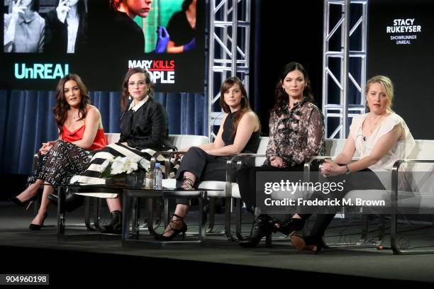 Showrunner of 'UnREAL' Stacy Rukeyser, co-creator of 'UnREAL' Sarah Gertrude Shapiro, creator/showrunner of 'Mary Kills People' Tara Armstrong,...