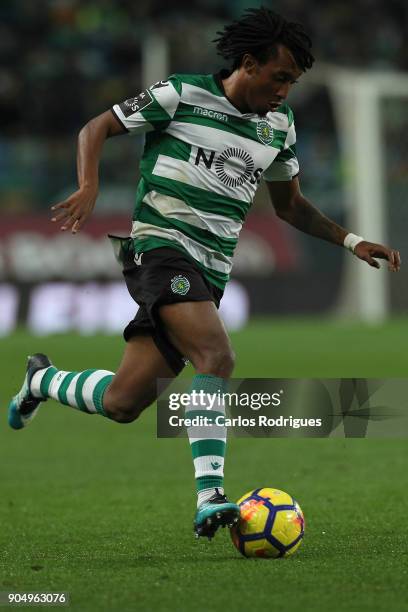 January 14: Sporting CP forward Gelson Martins from Portugal during the Portuguese Primeira Liga match between Sporting CP and GD Chaves at Estadio...