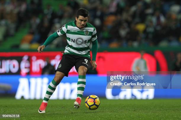 January 14: Sporting CP midfielder Marcos Acuna from Argentina during the Portuguese Primeira Liga match between Sporting CP and GD Chaves at Estadio...