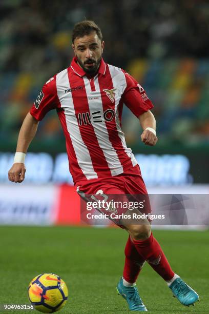 January 14: Aves midfielder Goncalo Santos from Portugal during the Portuguese Primeira Liga match between Sporting CP and GD Chaves at Estadio Jose...