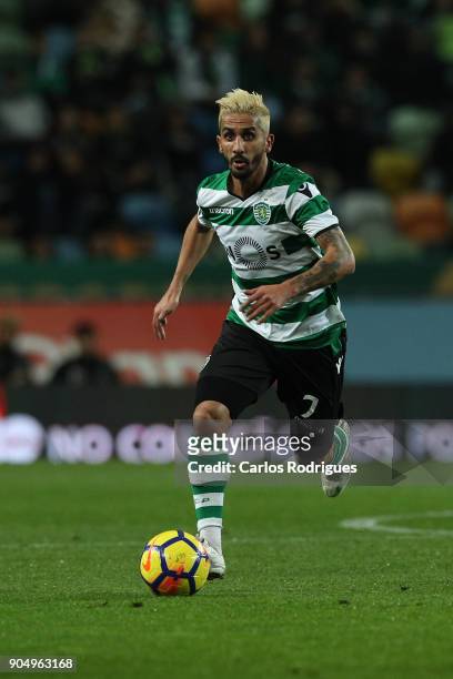 January 14: Sporting CP forward Ruben Ribeiro from Portugal during the Portuguese Primeira Liga match between Sporting CP and GD Chaves at Estadio...