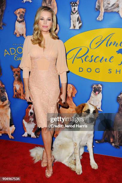 Actress Rebecca Romijn attends the 2018 American Rescue Dog Show at Pomona Fairplex on January 14, 2018 in Pomona, California.