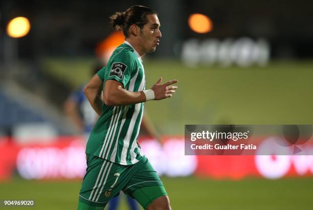 Rio Ave FC forward Helder Guedes from Portugal celebrates after scoring a goal during the Primeira Liga match between CF Os Belenenses and Rio Ave FC...