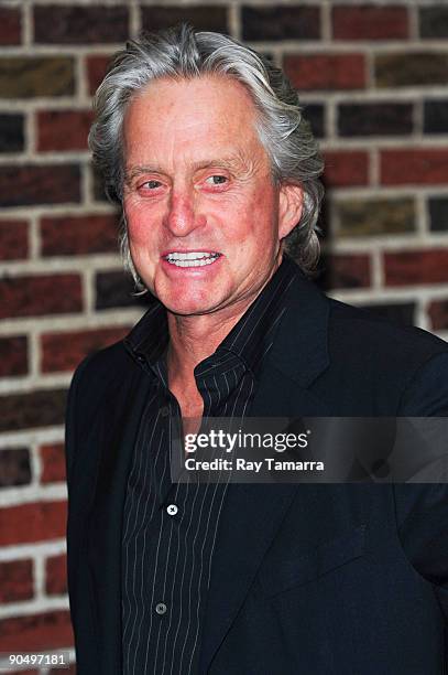 Actor Michael Douglas visits the "Late Show with David Letterman" at the the Ed Sullivan Theater on September 8, 2009 in New York City.