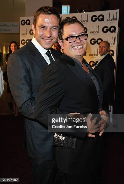 David Walliams and Alan Carr arrive for the GQ Men of the Year awards at The Royal Opera House on September 8, 2009 in London, England.
