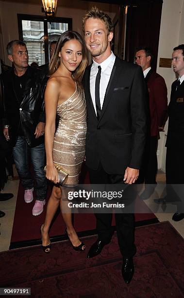 Jenson Button and girlfriend Jessica Michibata arrive for the GQ Men of the Year awards at The Royal Opera House on September 8, 2009 in London,...