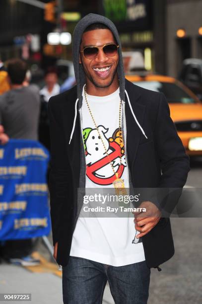 Musician Kid Cudi visits the "Late Show with David Letterman" at the the Ed Sullivan Theater on September 8, 2009 in New York City.