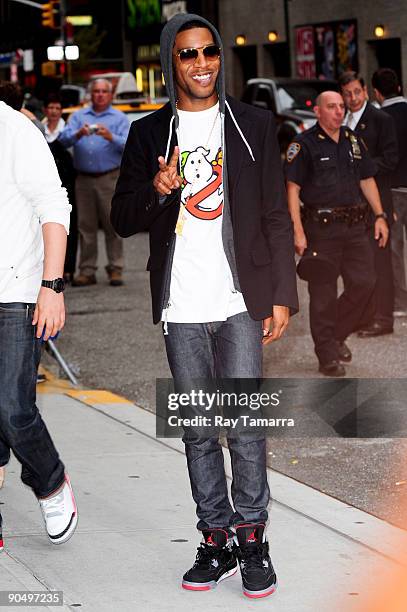 Musician Kid Cudi visits the "Late Show with David Letterman" at the the Ed Sullivan Theater on September 8, 2009 in New York City.