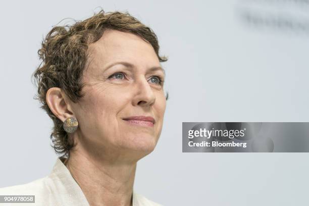 Inga Beale, chief executive officer of Lloyd's of London, pauses during a Bloomberg Television interview on the sidelines of the Hong Kong Asian...