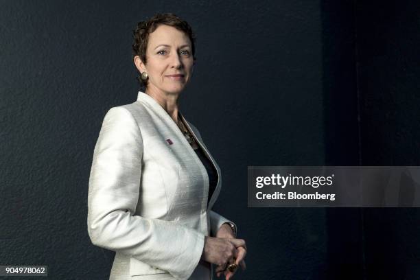 Inga Beale, chief executive officer of Lloyd's of London, poses for a photograph following a Bloomberg Television interview on the sidelines of the...