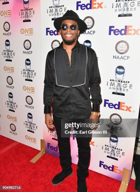 Woody McClain at the 49th NAACP Image Awards Non-Televised Awards Dinner at the Pasadena Conference Center on January 14, 2018 in Pasadena,...