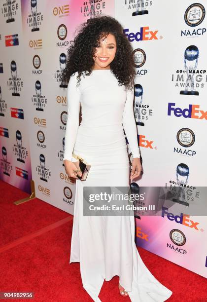 Jaylen Barron at the 49th NAACP Image Awards Non-Televised Awards Dinner at the Pasadena Conference Center on January 14, 2018 in Pasadena,...