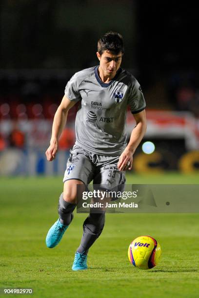 John Medina of Monterrey drives the ball during the second round match between Veracruz and Monterrey as part of Torneo Clausura 2018 Liga MX at Luis...