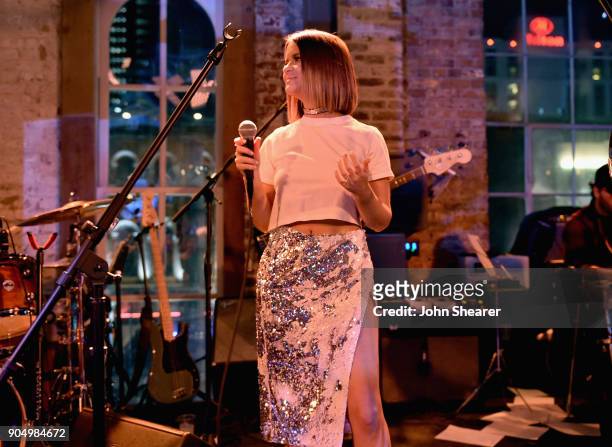 Maren Morris performs onstage during the Nashville Opening of Dierks Bentley's Whiskey Row on January 14, 2018 in Nashville, Tennesse