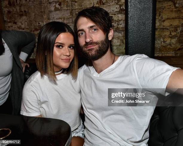 Maren Morris and Ryan Hurd attend the Nashville Opening of Dierks Bentley's Whiskey Row on January 14, 2018 in Nashville, Tennesse