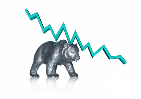 Bear and Falling Stock Chart