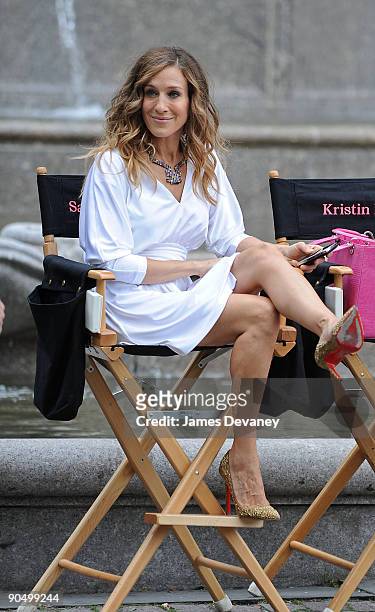 Sarah Jessica Parker filming on location for "Sex And The City 2" on the Streets of Manhattan on September 8, 2009 in New York City.