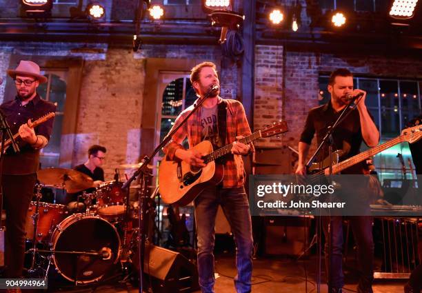 Singer-songwriter Dierks Bentley performs onstage during the Nashville Opening of Dierks Bentley's Whiskey Row on January 14, 2018 in Nashville,...