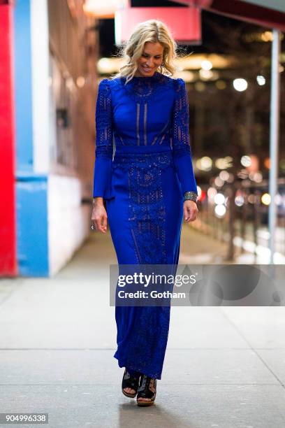Niki Taylor is seen wearing a Tadashi Shoji dress with Rodarte shoes and De Grisogono jewelry in Chelsea on January 14, 2018 in New York City.