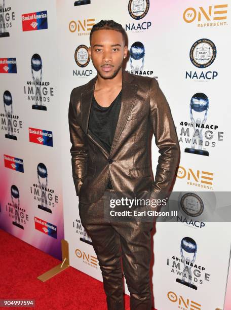 Algee Smith at the 49th NAACP Image Awards Non-Televised Awards Dinner at the Pasadena Conference Center on January 14, 2018 in Pasadena, California.