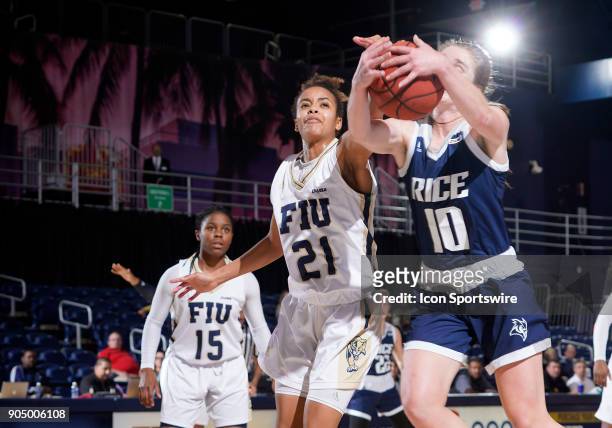 Guard Alexis Gordon plays during a college basketball game between the Rice University Owls and the Florida International University Panthers on...