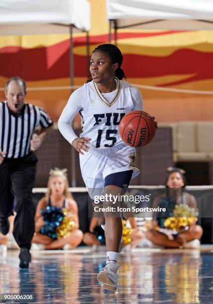 Guard Kristian Hudson plays during a college basketball game between the Rice University Owls and the Florida International University Panthers on...