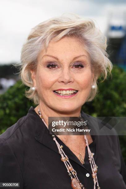 Angela Rippon at the Cartier tent during the Cartier Internaional Polo Day at Guards Polo Club on July 26, 2009 in Egham, England.