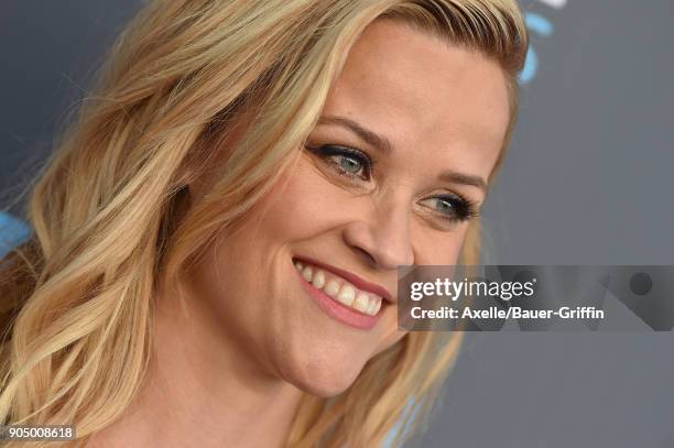 Actress Reese Witherspoon attends the 23rd Annual Critics' Choice Awards at Barker Hangar on January 11, 2018 in Santa Monica, California.