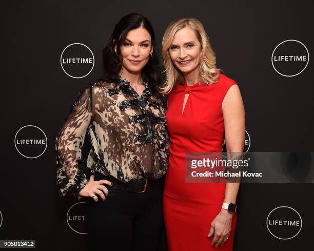 Co-creator/co-showrunner of 'YOU' Sera Gamble and EVP/Head of Programming, Lifetime, Liz Gateley attends A+E Networks' 2018 Winter Television Critics...