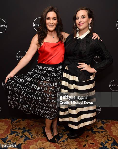 Showrunner of 'UnREAL' Stacy Rukeyser and co-creator of 'UnREAL' Sarah Gertrude Shapiro attend A+E Networks' 2018 Winter Television Critics...