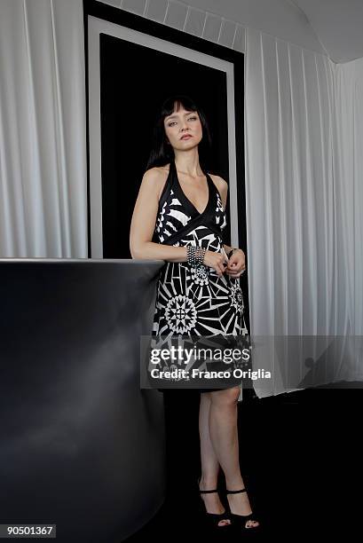 Actress Maria de Medeiros from the film "Il Compleanno" poses for a portrait session at the Style Star Lounge during the 66th Venice Film Festival on...