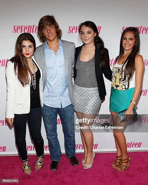 Prep's" Taylor DeGiovanni, Sebastian Oppenhein, Camille Hughes and Kelli Tomashoff attend the second season premiere of MTV's "The City" at Hearst...