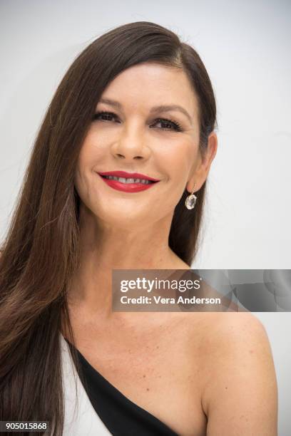 Catherine Zeta-Jones at the "Cocaine Godmother" Press Conference at the Four Seasons Hotel on January 13, 2018 in Beverly Hills, California.