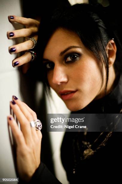 Cristina Scabbia from Lacuna Coil posed in Leeds on November 08 2008