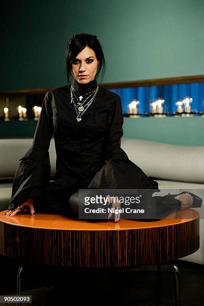 Cristina Scabbia from Lacuna Coil posed in Leeds on November 08 2008