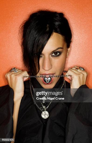 Cristina Scabbia from Lacuna Coil posed in Leeds on November 08 2008