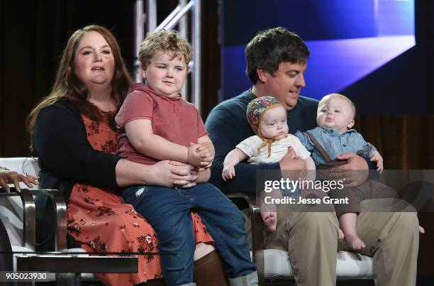 Featured participants Sarah Krieg, Dan Krieg and children attend A+E Networks' 2018 Winter Television Critics Association Press Tour on January 14,...