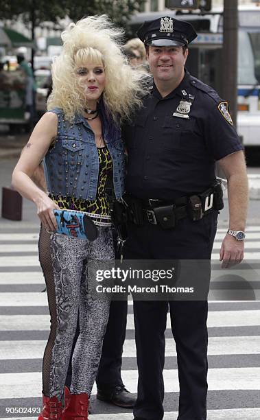 Kim Cattrall is seen on the set of the movie "Sex in the City2" on location on on the Streets of Manhattan on September 9, 2009 in New York City.