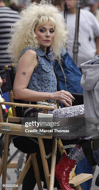 Kim Catrall is seen on the set of the movie"Sex in the City2" on location on the Streets of Manhattan on September 9, 2009 in New York City.