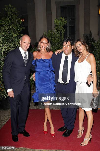 Giuseppe Cipriani,Alessandra Ferruzzi, Massimiliano Ferruzzi and Elisabetta Canalis attend Uomo Vogue 40th Anniversary Celebration Party as part of...