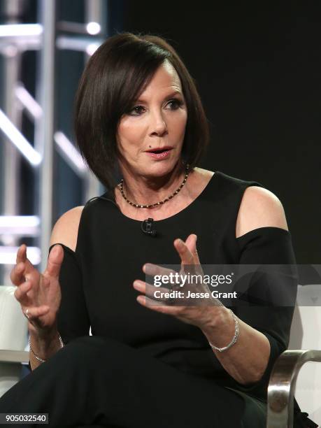 Executive producer Marcia Clark attends A+E Networks' 2018 Winter Television Critics Association Press Tour on January 14, 2018 in Pasadena,...