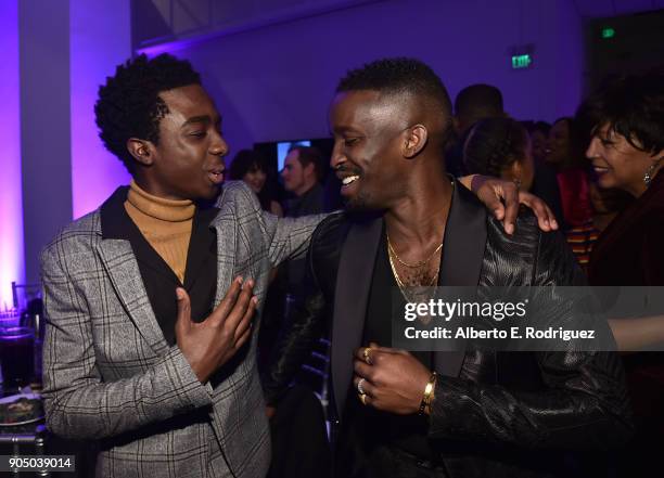 Actors Caleb McLaughlin and Elijah Kelley attend the 49th NAACP Image Awards Non-Televised Award Show at The Pasadena Civic Auditorium on January 14,...