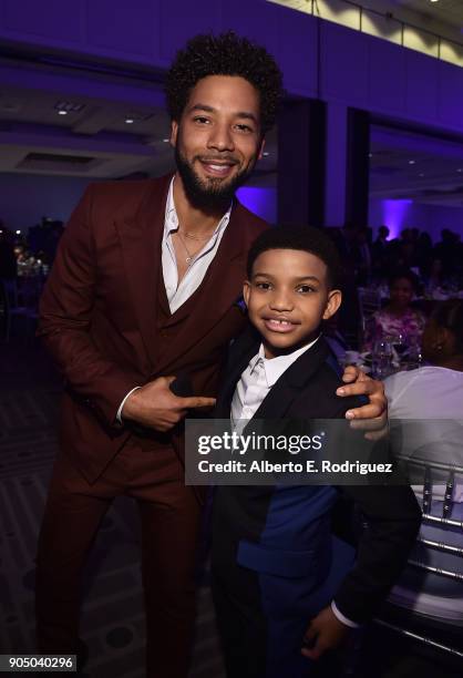 Actors Jussie Smollett and Lonnie Chavis attend the 49th NAACP Image Awards Non-Televised Award Show at The Pasadena Civic Auditorium on January 14,...