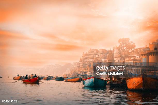 varanasi at sunrise - india stock pictures, royalty-free photos & images