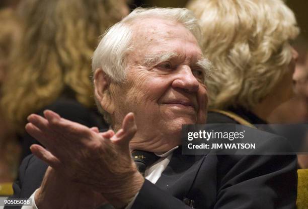 Andy Rooney of "60 Minutes" attends a memorial service for CBS newsman Walter Cronkite at the Lincoln Center in New York on September 9, 2009. Walter...